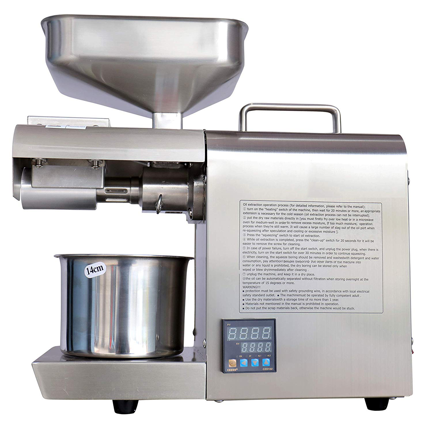 Imported Multi Oil Seeds Press Machine 6kg/hr, 400W (Temperature