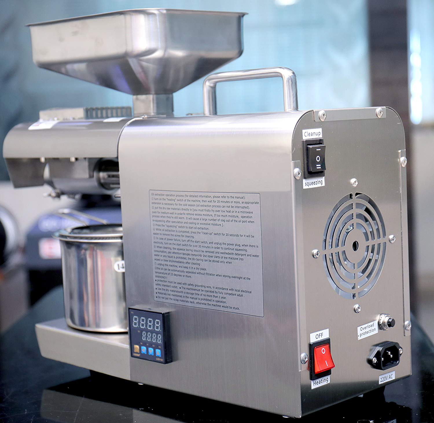 Imported Multi Oil Seeds Press Machine 6kg/hr, 400W (Temperature