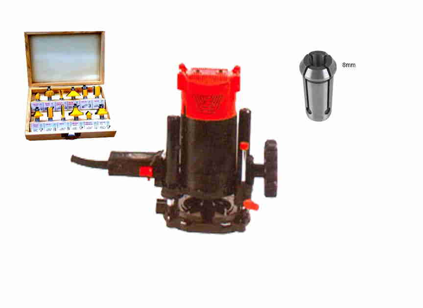 YURI BuyElectric Router Combo With Collet & Bits YR12ER, 1500w